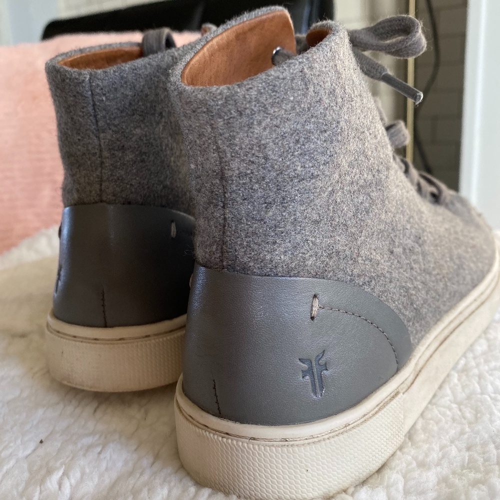Frye Grey Wool Ivy High Top sneakers size 6.5 - Picture 6 of 7